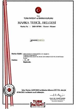 hak enerji patent